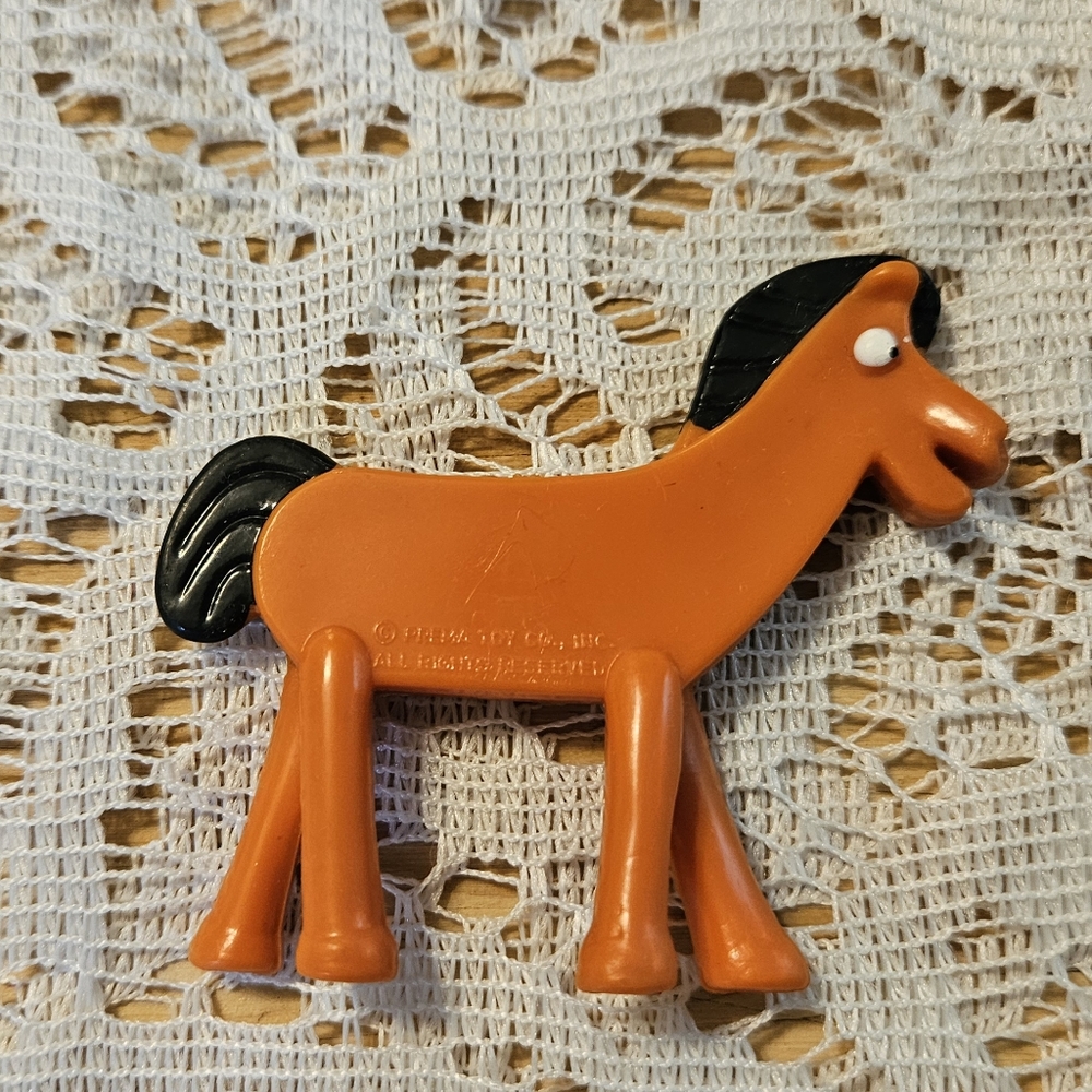 Pokey Gumby's Horse Friend Vintage Rubbery Toy Figure Figurine Made in Hong Kong